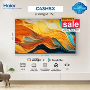 Candy C43H5FX 43 Bezel-Less Google TV – Full HD, Dolby Audio