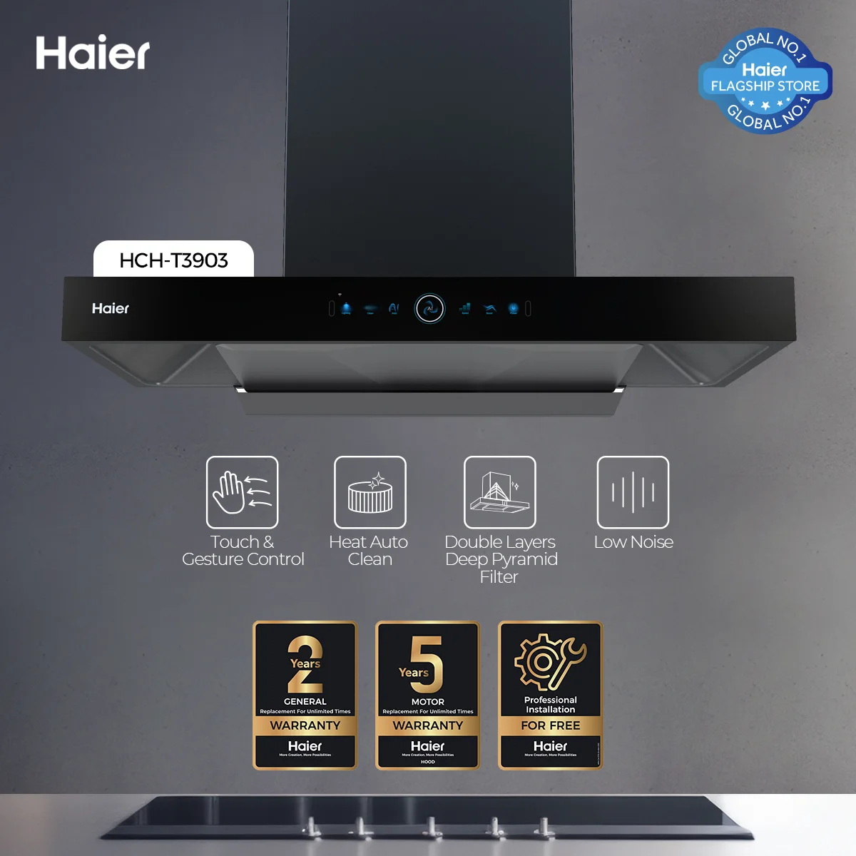 Haier HCH-T3903 T-Shape Kitchen Range Hood