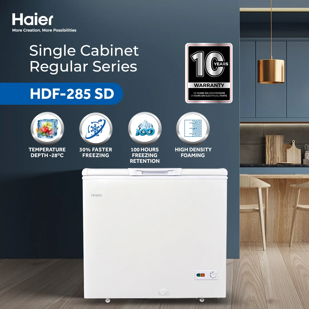 Haier HDF-285SD 10 CFT Single Door Deep Freezer