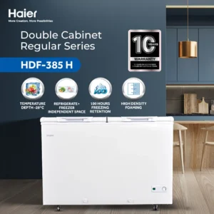 Haier HDF-385H 13.6 CFT Double Door Deep Freezer