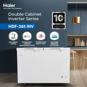 Haier HDF-385H 13.6 CFT Double Door Deep Freezer