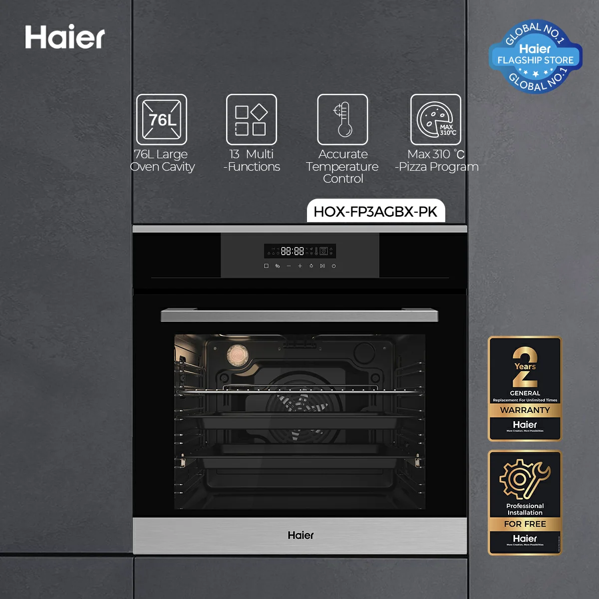 Haier HOX-FP3AGBX 76L Built-in Oven