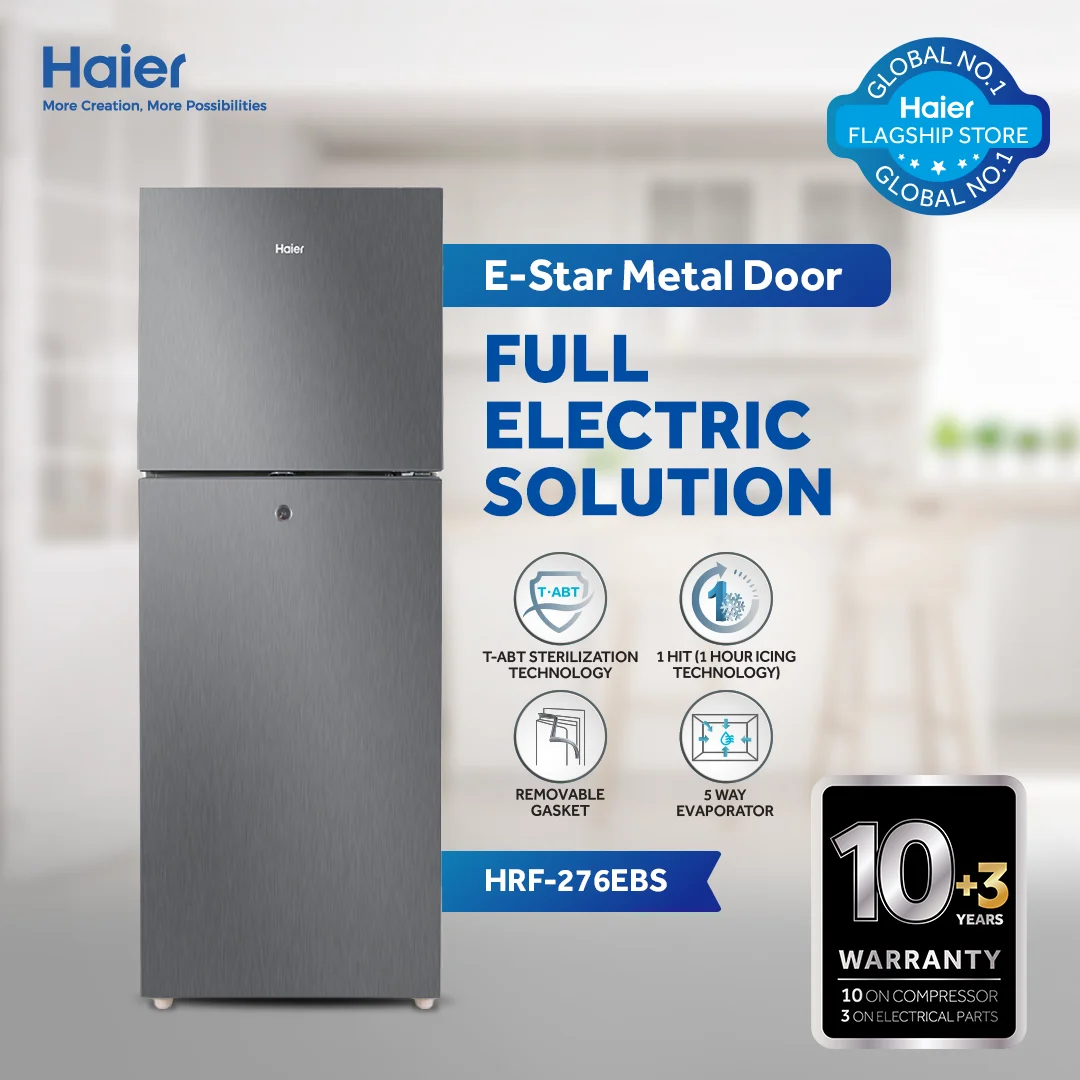 Haier HRF-276 EBS Refrigerator – 10 CFT E-Star Metal Door - Image 2