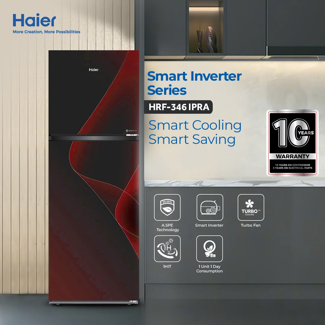 Haier HRF-346 IPRA Refrigerator – 12 CFT Smart Inverter