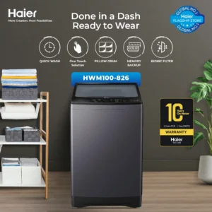 Haier HWM 100-826S6 12KG Fully Automatic Top Load Washing Machine
