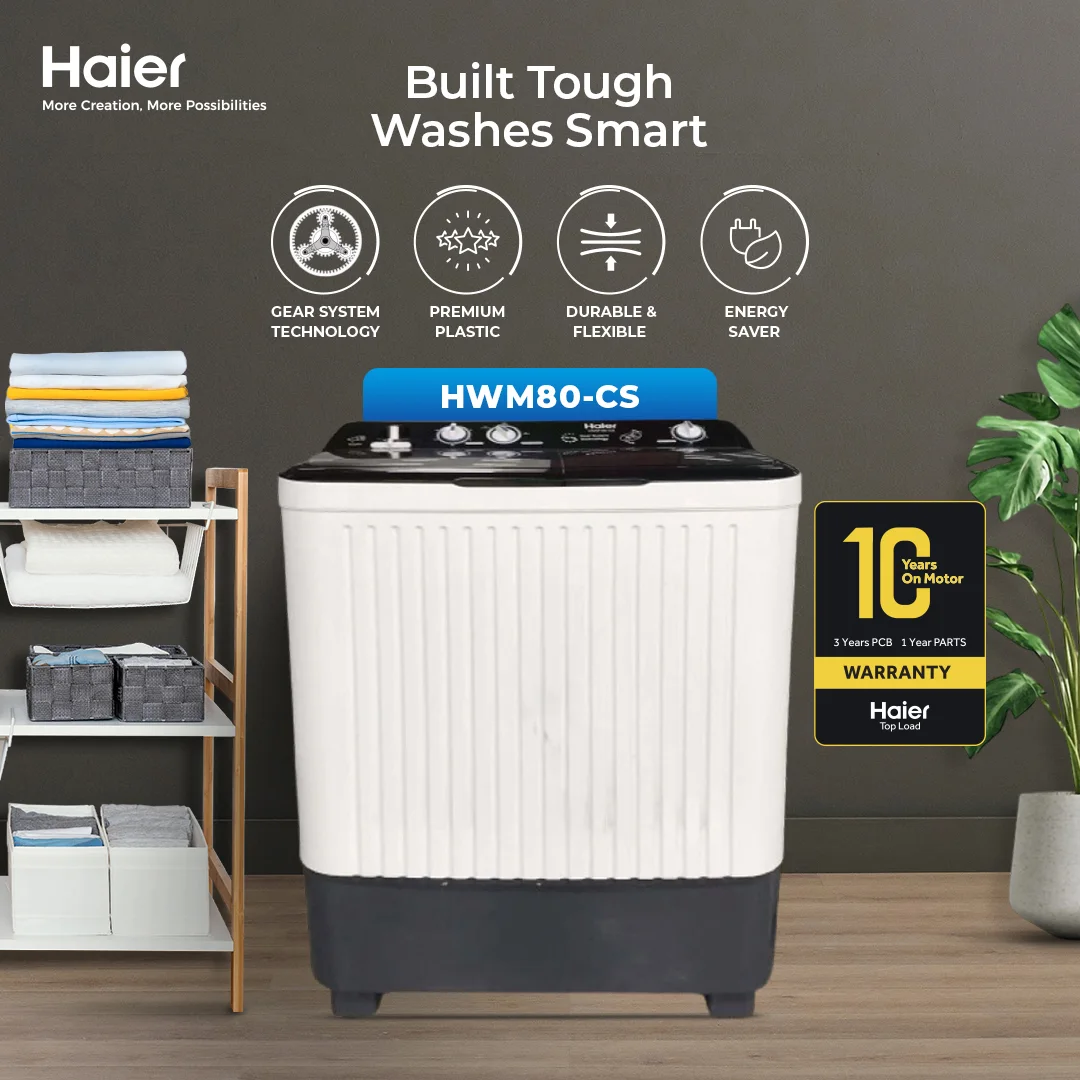 Haier HWM80-CS 8KG Twin Tub Semi Automatic Washing Machine