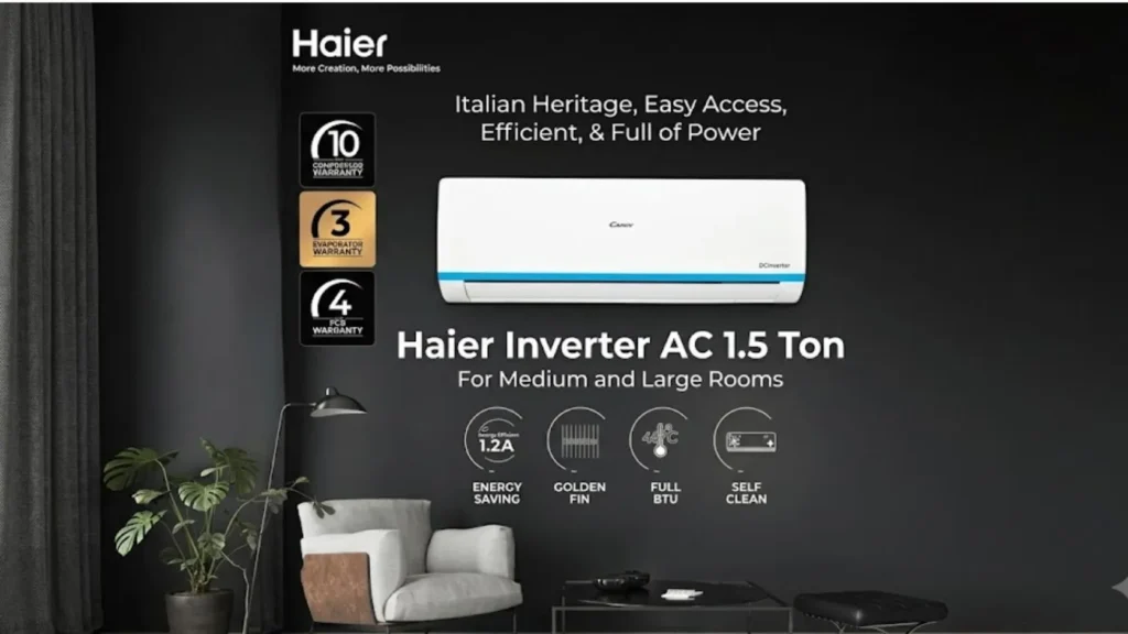 Haier Inverter AC 1.5 Ton for Medium and Large Rooms