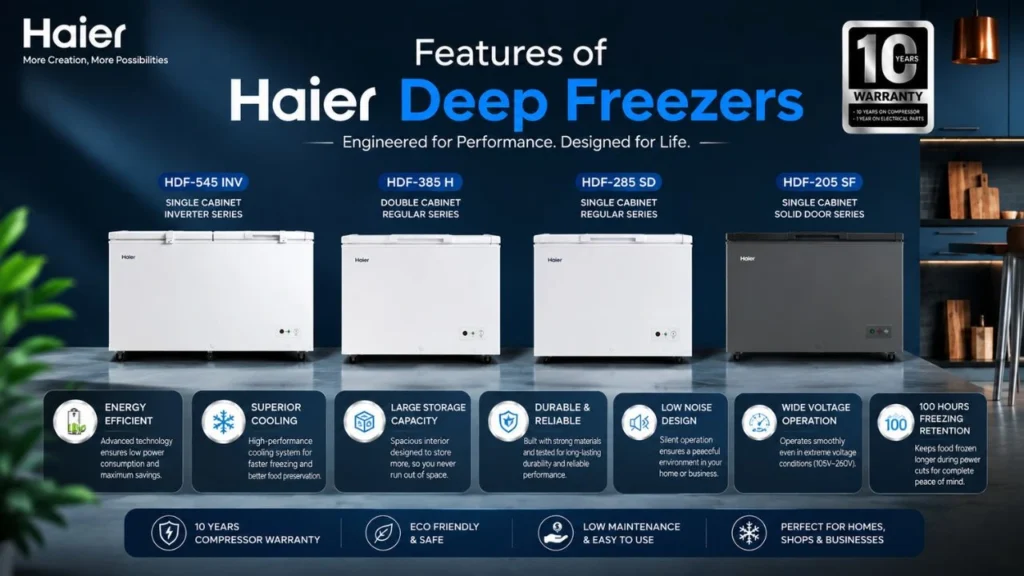 Features of Haier Deep Freezers