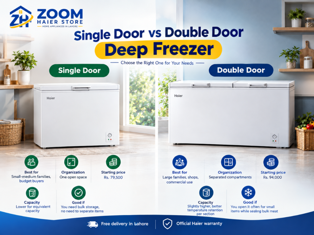 Single Door vs. Double Door Deep Freezer