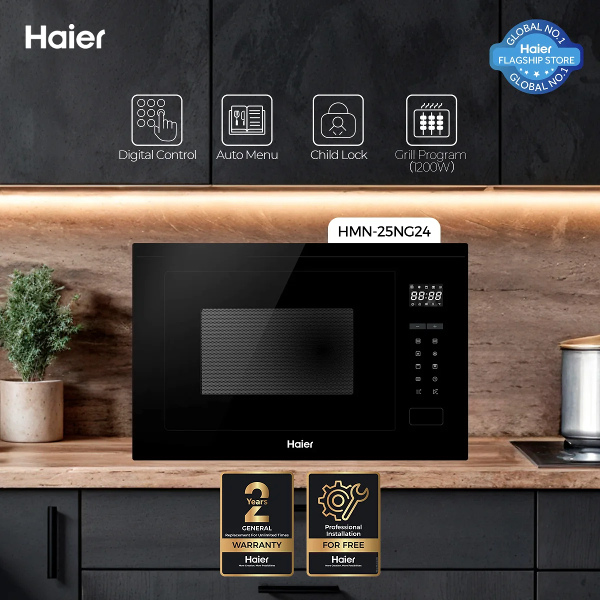 Haier HMN-25NG24 25L Built-In Grill