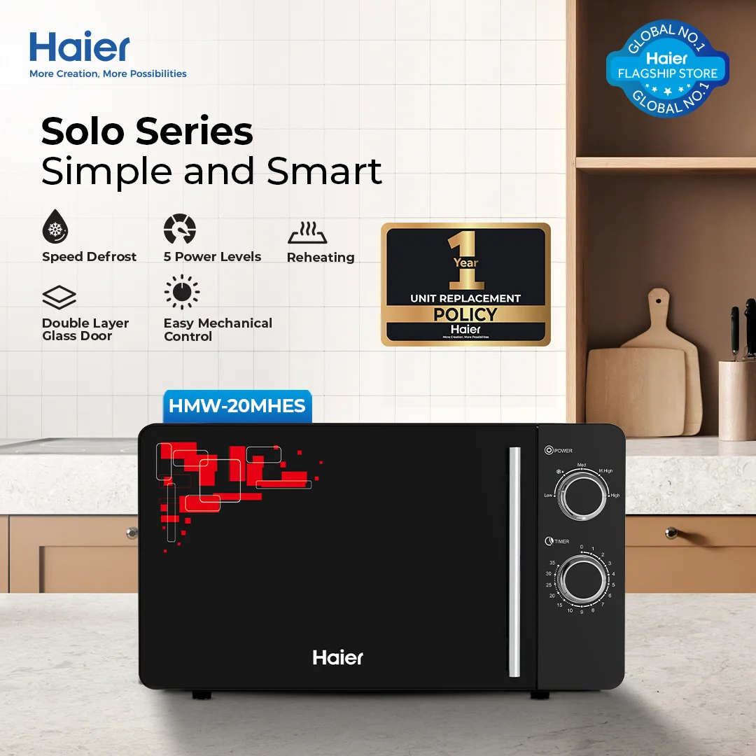 Haier HMW-20MHES 20L Solo Microwave Oven